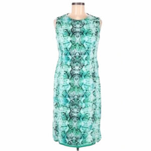 Liz Claiborne Dress Lined Sleeveless snake skin allover print Back Zipper
